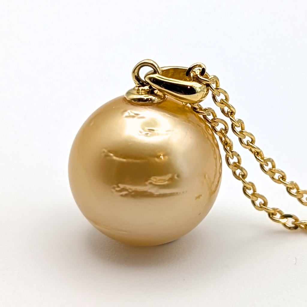 SOLSTICE 14mm Golden South Sea Pearl Pendant Necklace