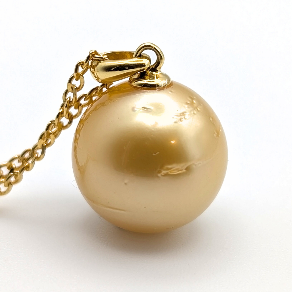 SOLSTICE 14mm Golden South Sea Pearl Pendant Necklace - view 5