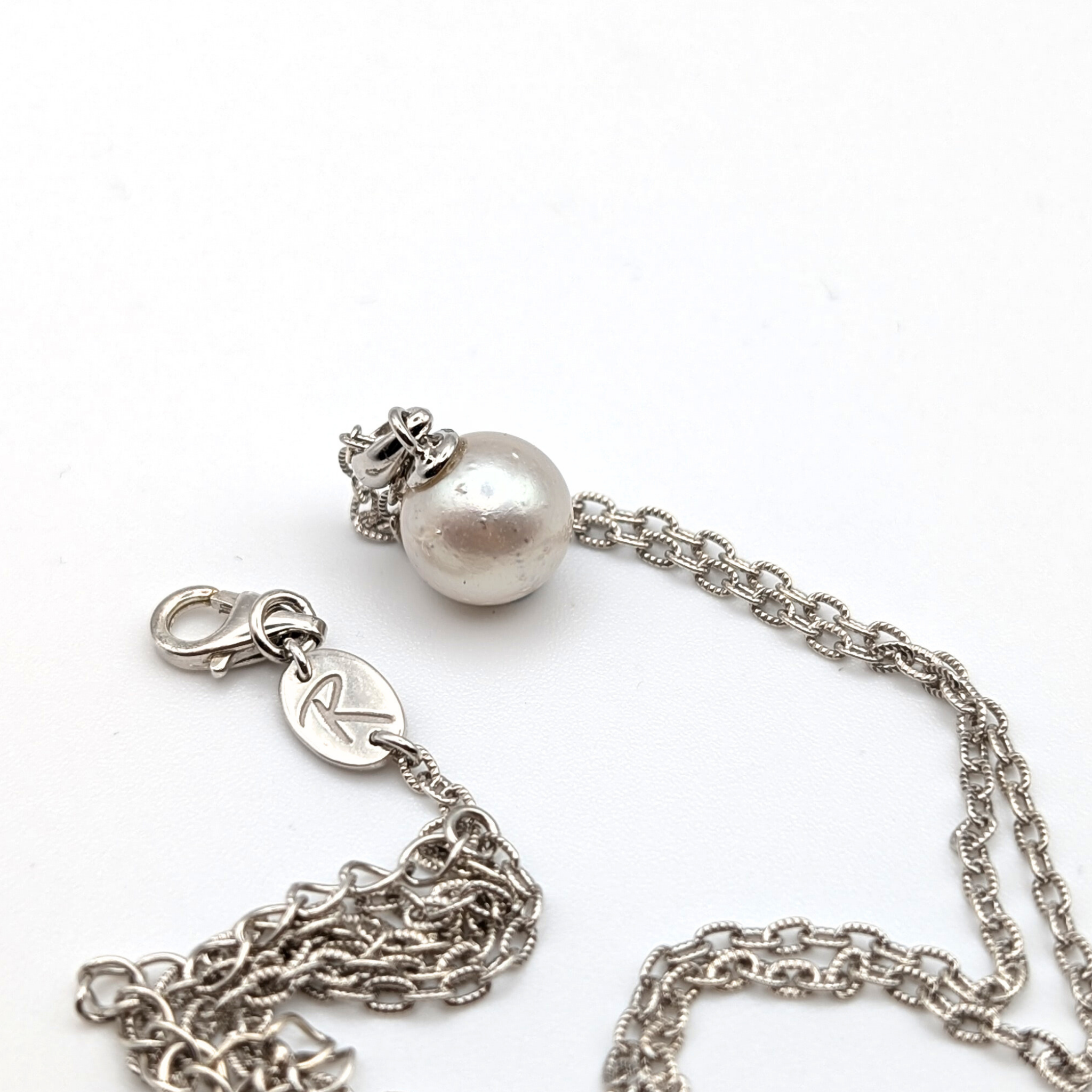 ORB Elegant Silver South Sea Pearl Pendant Necklace