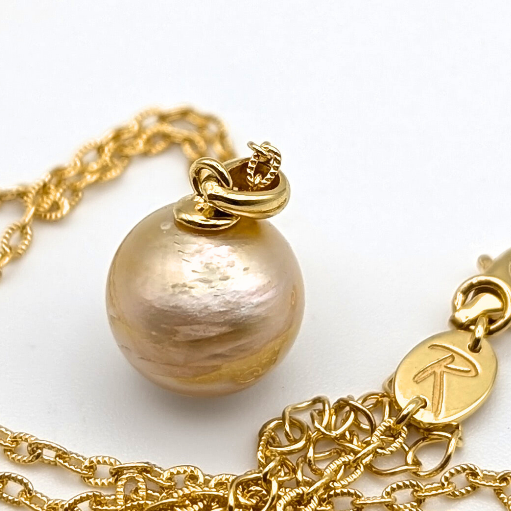 MARMO d’ORO Grand Golden South Sea Pearl Pendant Necklace