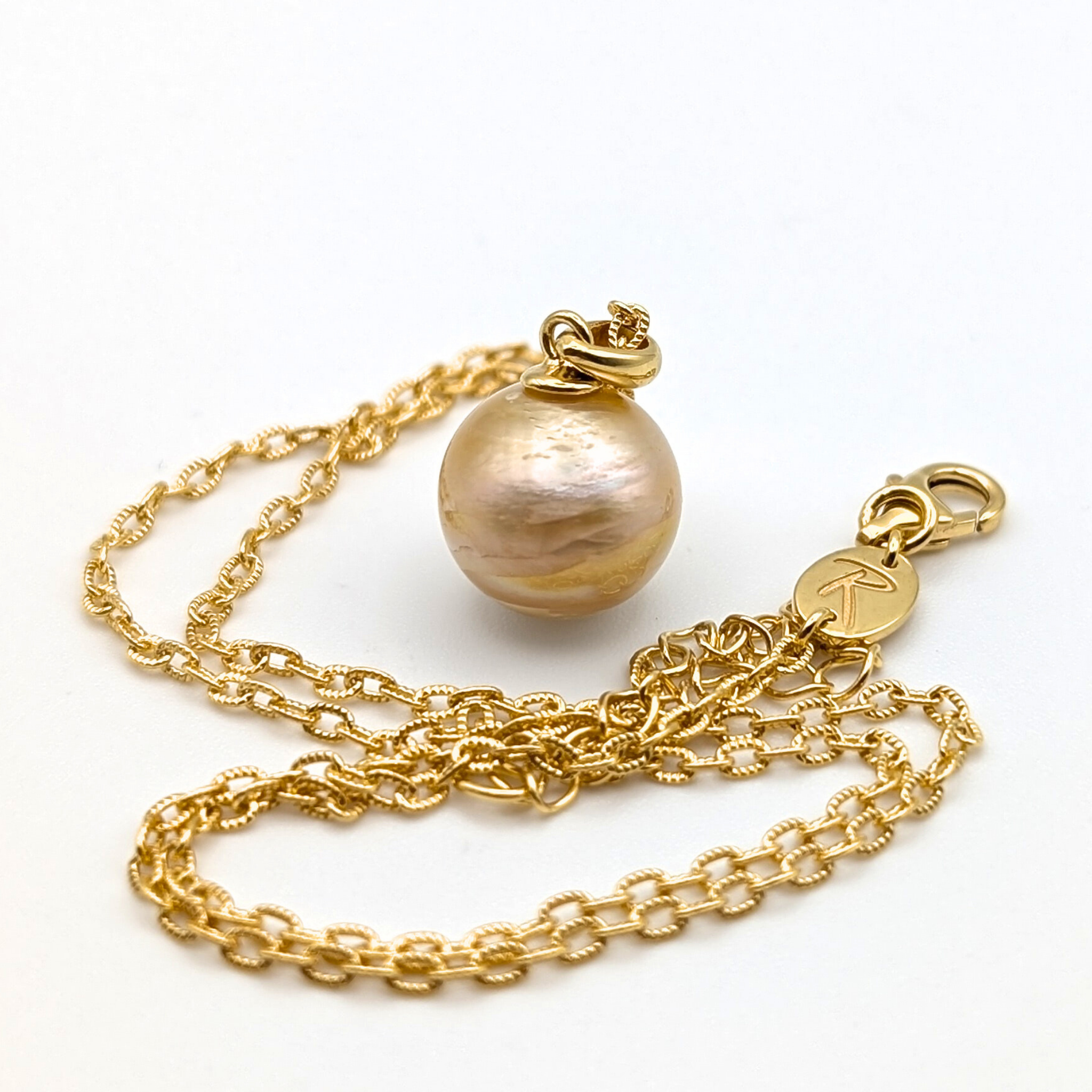 MARMO d’ORO Grand Golden South Sea Pearl Pendant Necklace