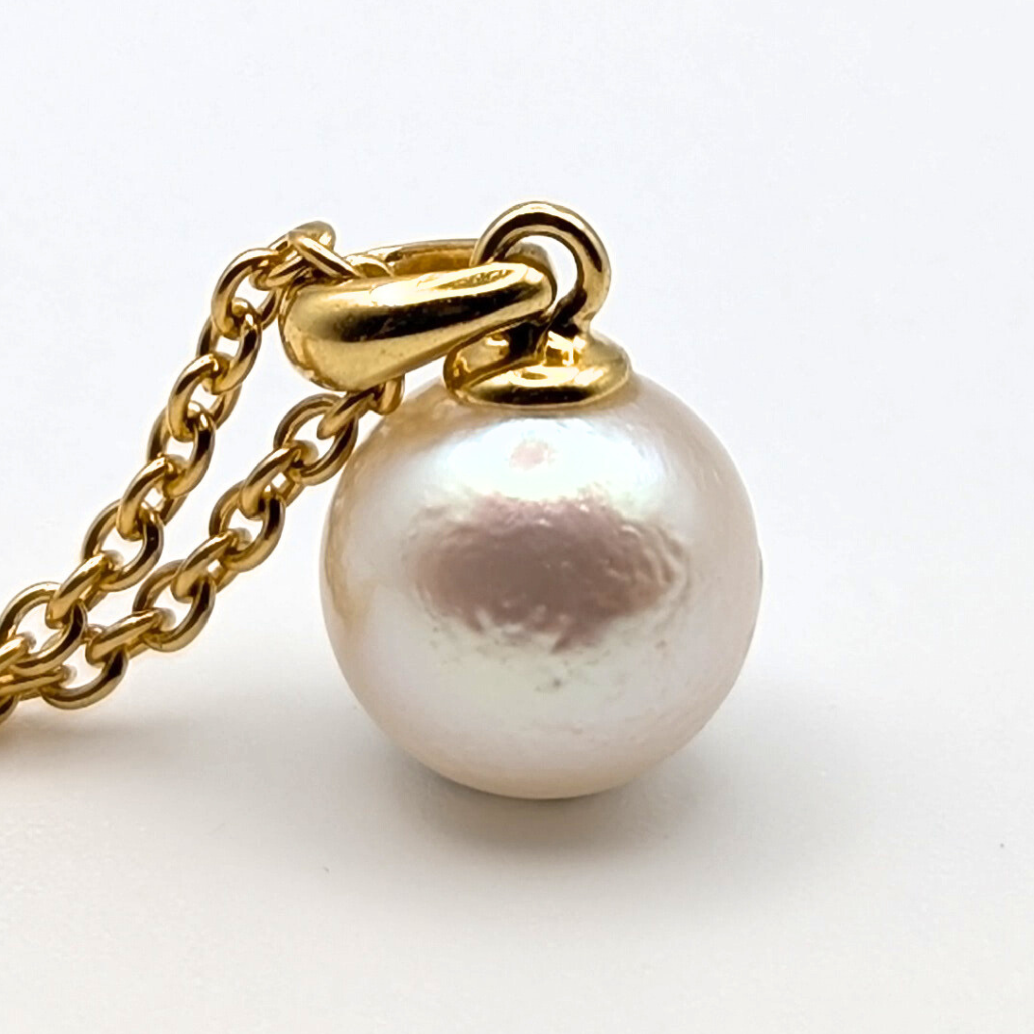 FLUSH 9mm White South Sea Pearl Pendant Necklace - view 4