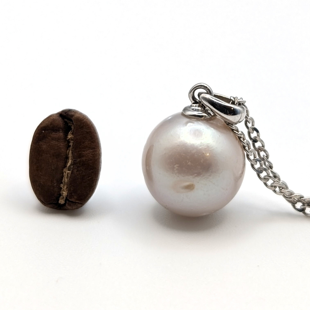 TWILIGHT 12mm Silver South Sea Pearl Pendant Necklace - view 8