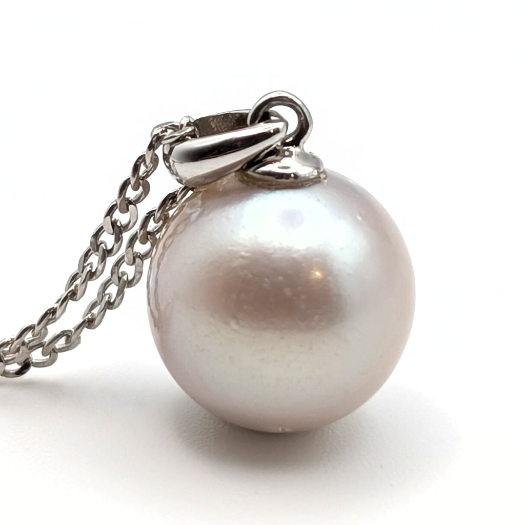 TWILIGHT 12mm Silver South Sea Pearl Pendant Necklace - view 5