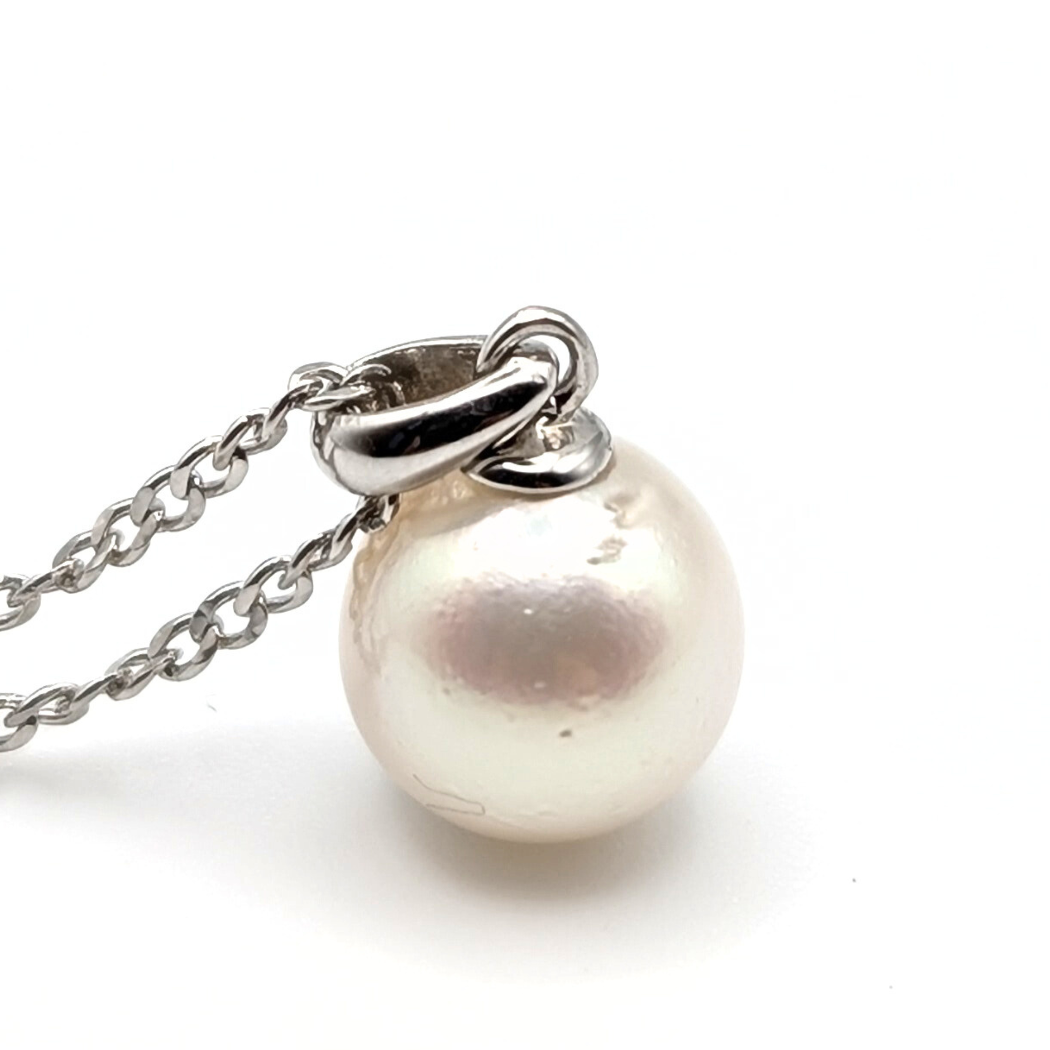 QUICKSILVER 9mm Silver South Sea Pearl Pendant Necklace