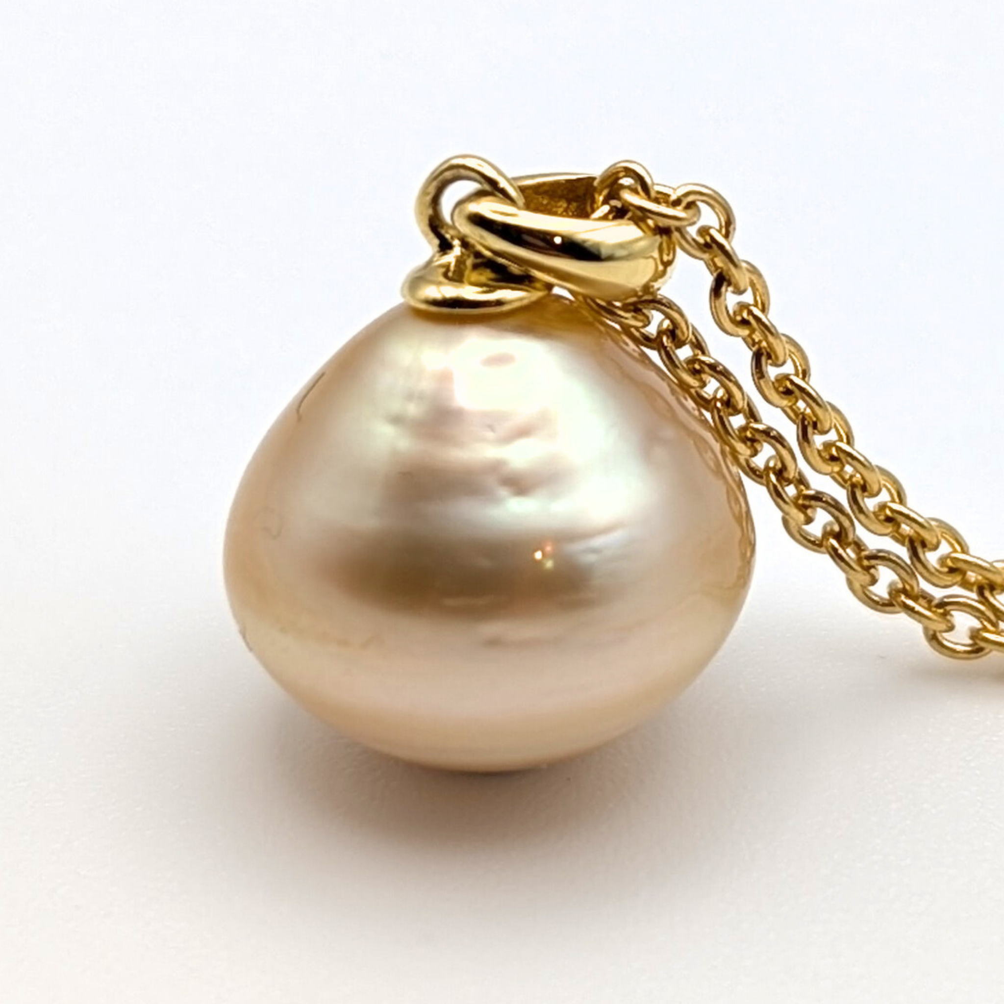 VORTEX 13mm Champagne Gold South Sea Pearl Pendant Necklace