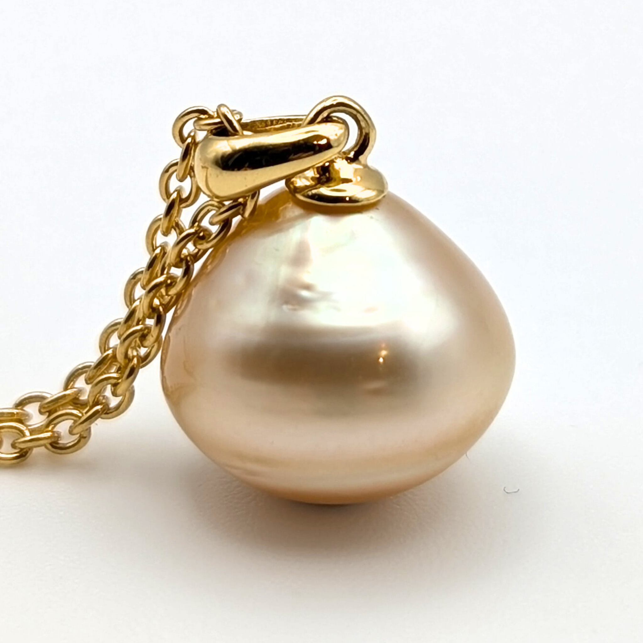 VORTEX 13mm Champagne Gold South Sea Pearl Pendant Necklace - view 5