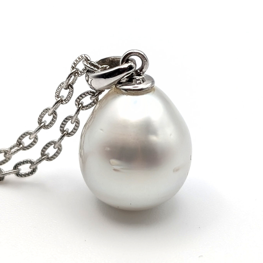 LUMINARA 11mm Silver South Sea Pearl Pendant Necklace - view 5