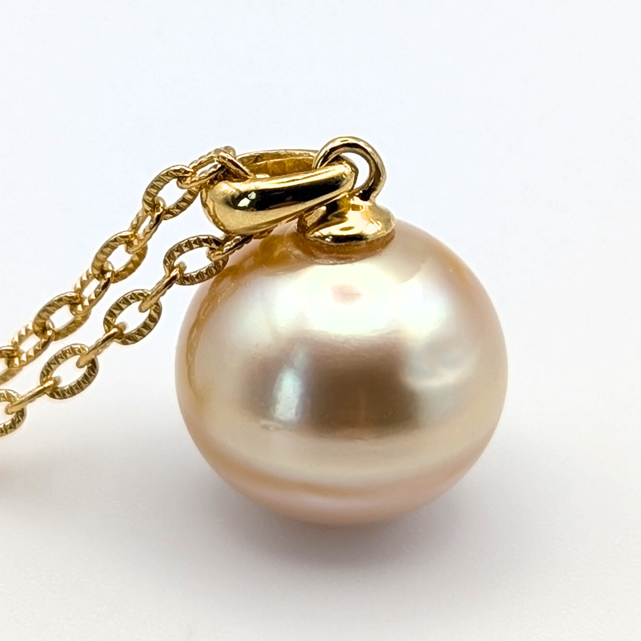 SAHARA 13mm Pale Gold South Sea Pearl Pendant Necklace - view 4