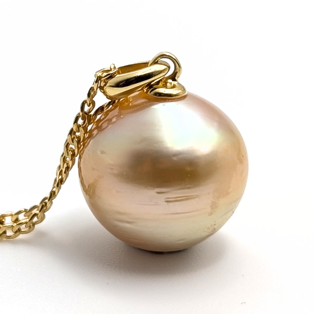 MIRAGE 14mm Golden South Sea Pearl Pendant Necklace