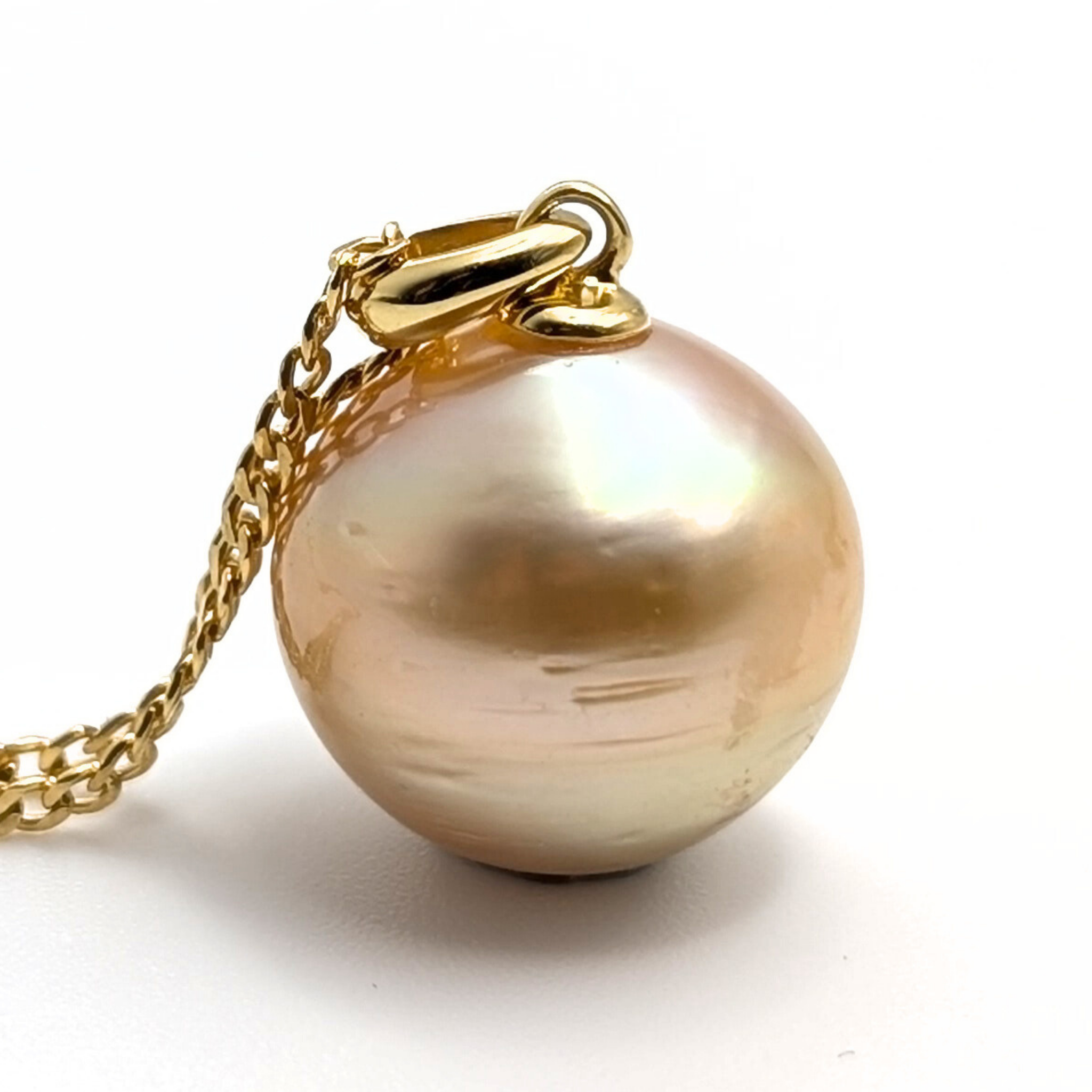 MIRAGE 14mm Golden South Sea Pearl Pendant Necklace