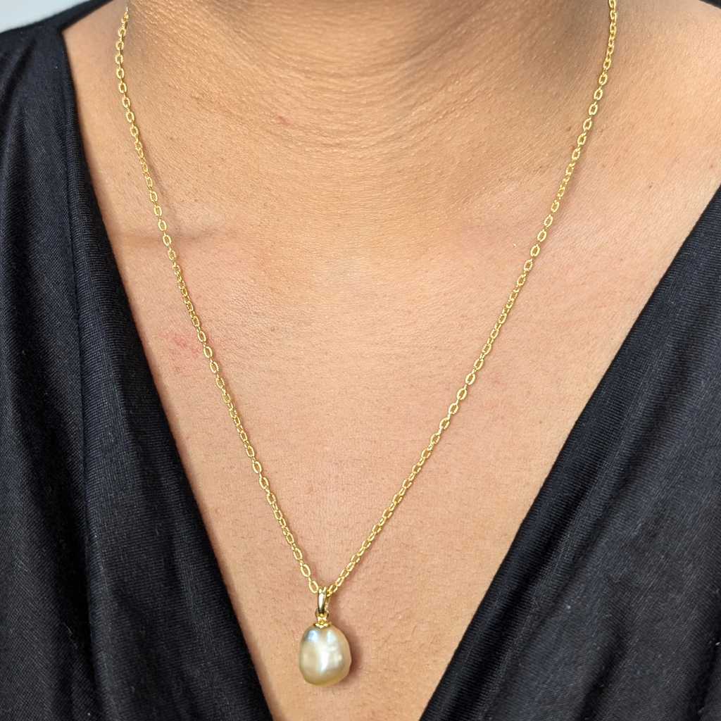 ORLA Golden South Sea Pearl Pendant Necklace