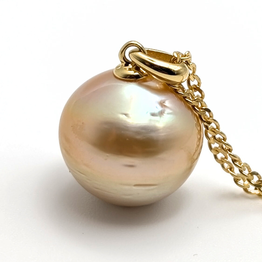 MIRAGE 14mm Golden South Sea Pearl Pendant Necklace
