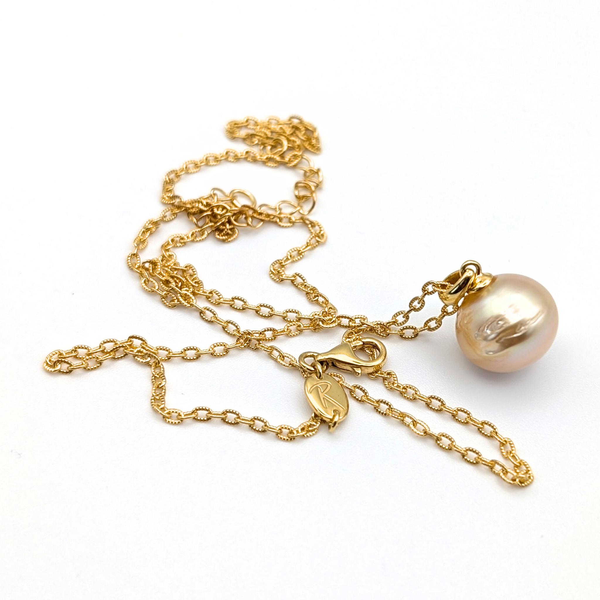SAHARA 13mm Pale Gold South Sea Pearl Pendant Necklace - view 5
