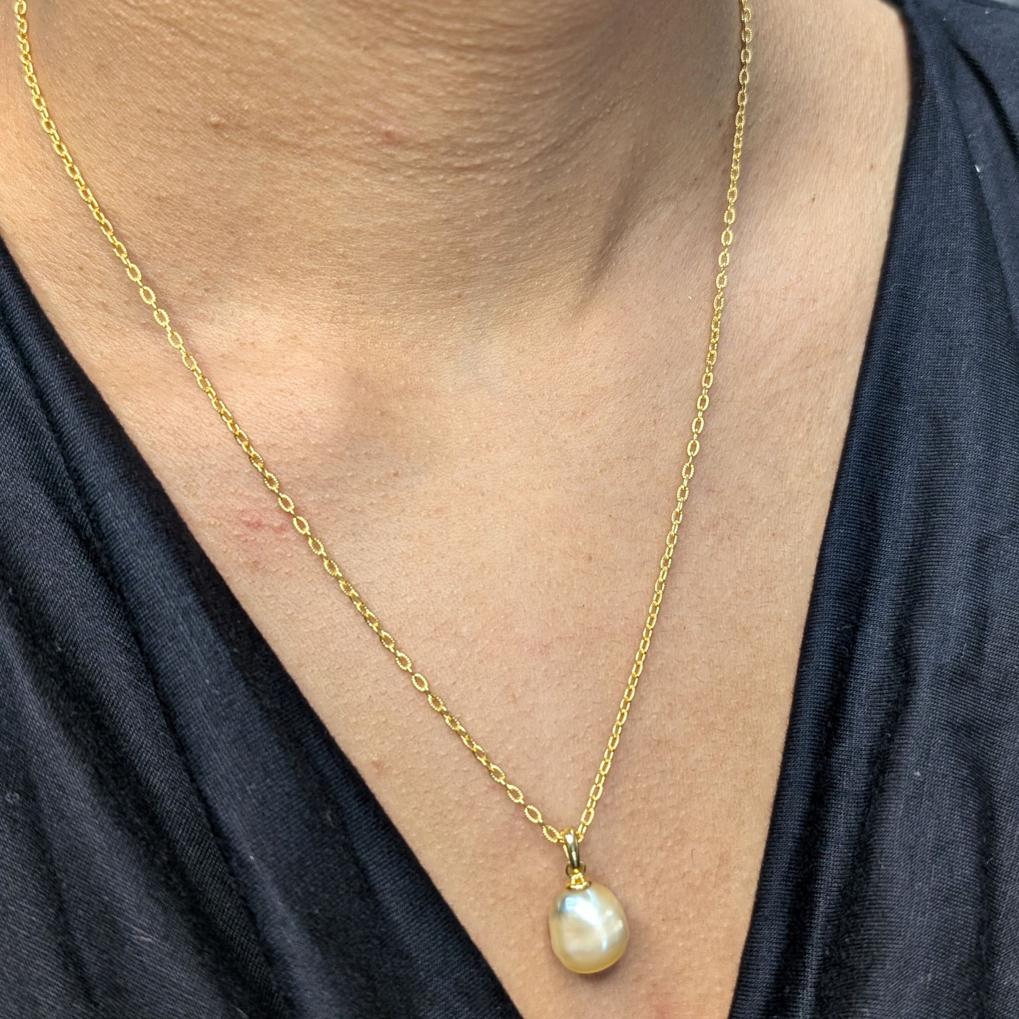 ORLA Golden South Sea Pearl Pendant Necklace