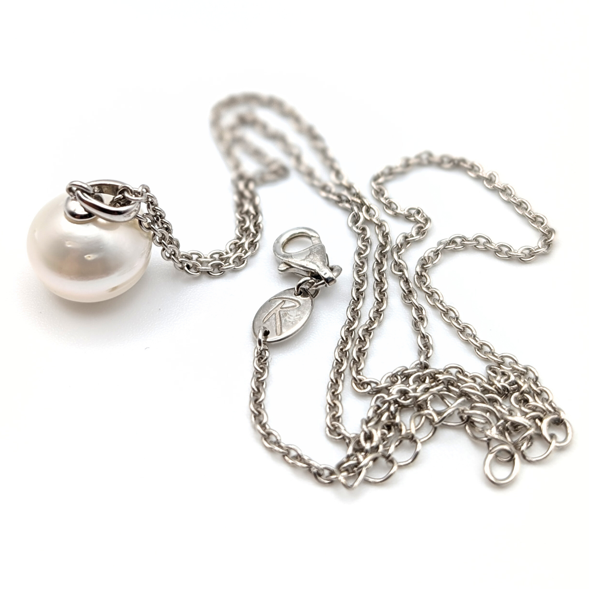 ELLIPSE 12mm White South Sea Pearl Pendant Necklace - view 7