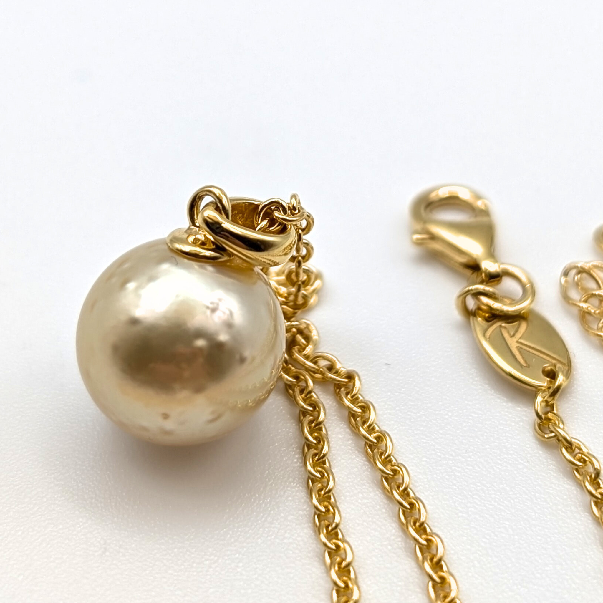 HALO 11mm Pale Gold South Sea Pearl Pendant Necklace - view 3