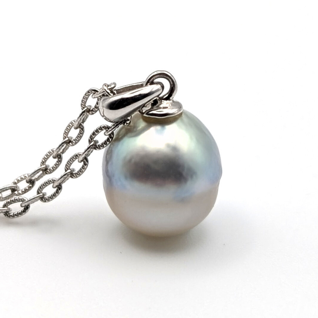 MOONMETAL 10mm Silver-Blue South Sea Pearl Pendant Necklace - view 5