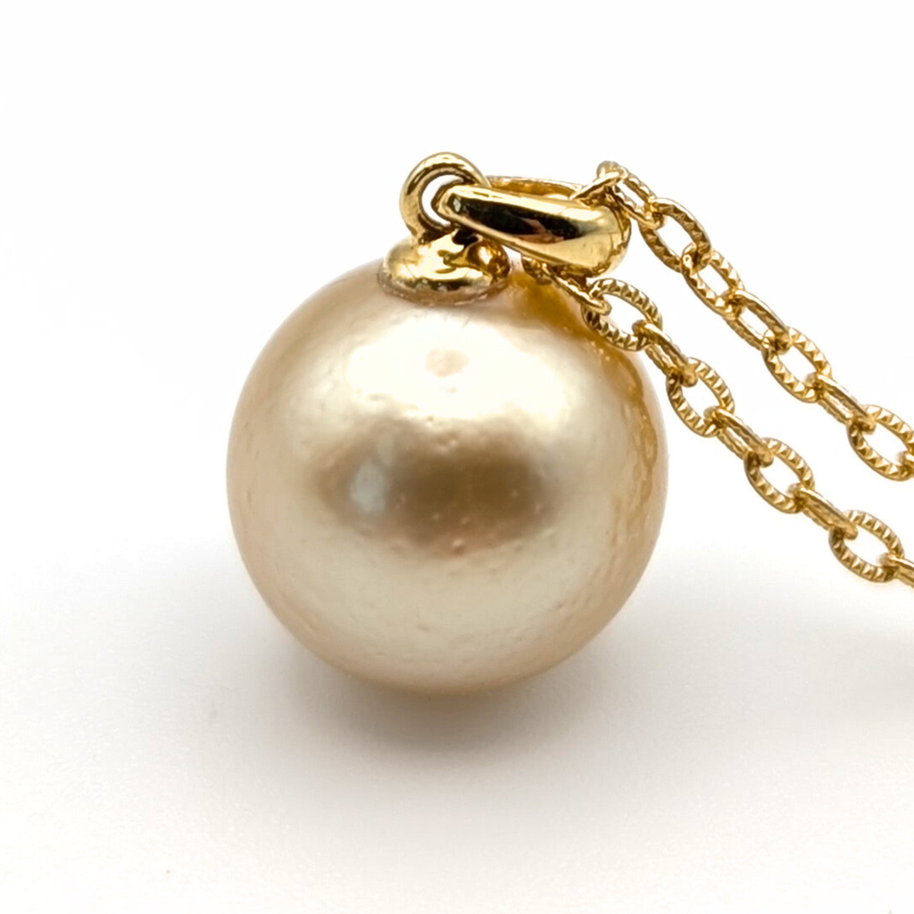 EOS 13mm Champagne Gold South Sea Pearl Pendant Necklace