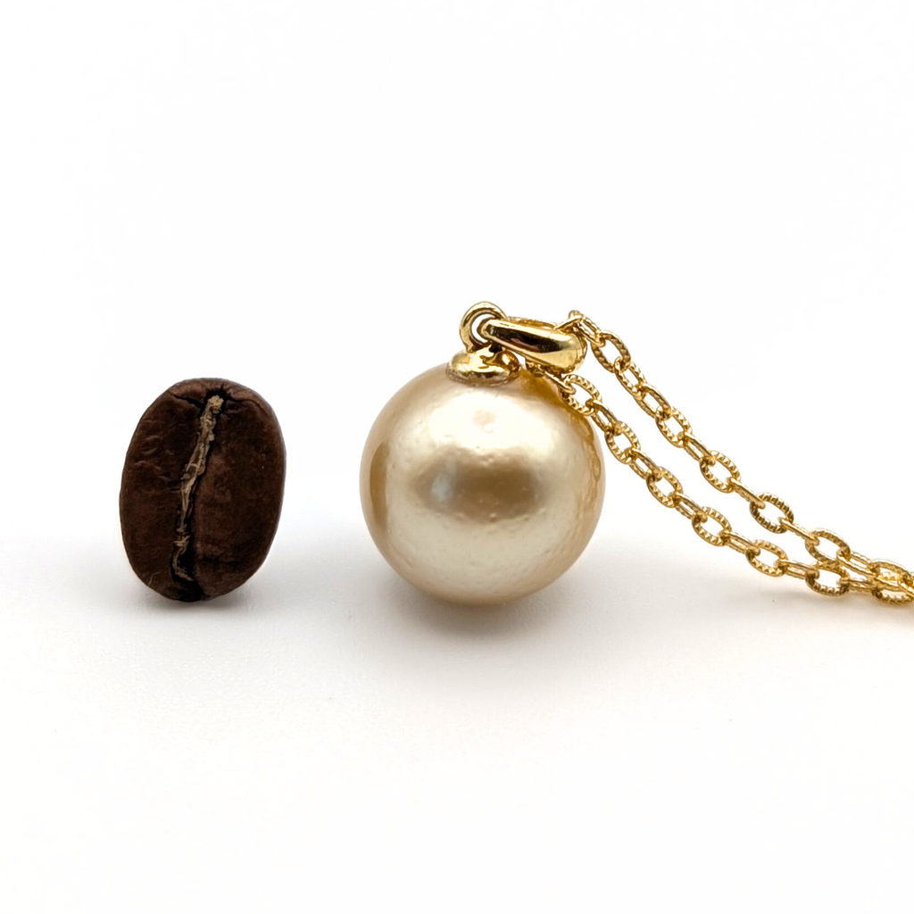 EOS 13mm Champagne Gold South Sea Pearl Pendant Necklace