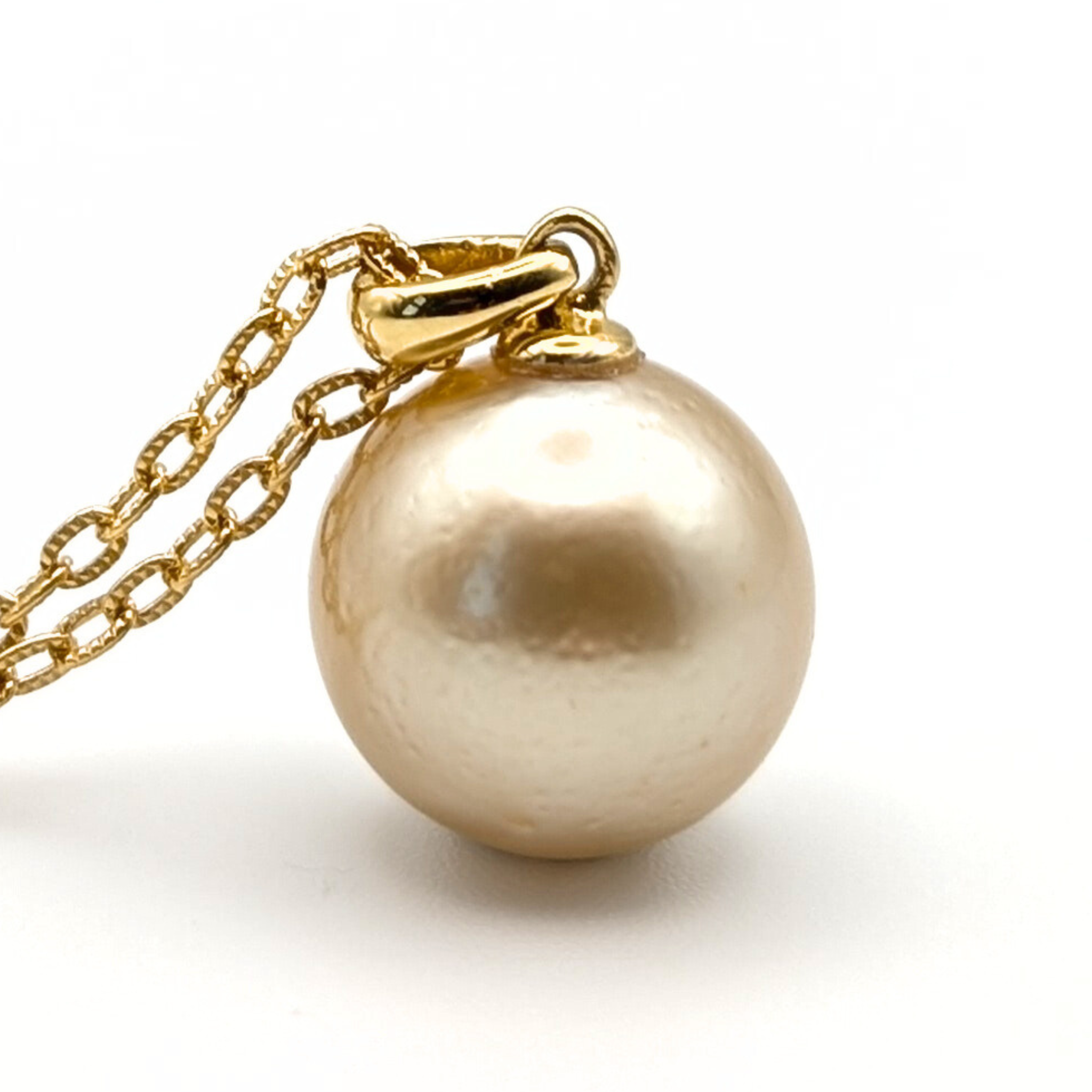 EOS 13mm Champagne Gold South Sea Pearl Pendant Necklace