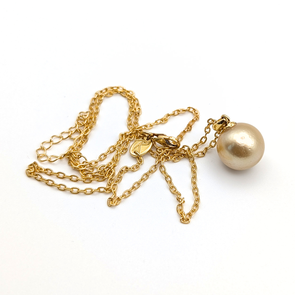 EOS 13mm Champagne Gold South Sea Pearl Pendant Necklace