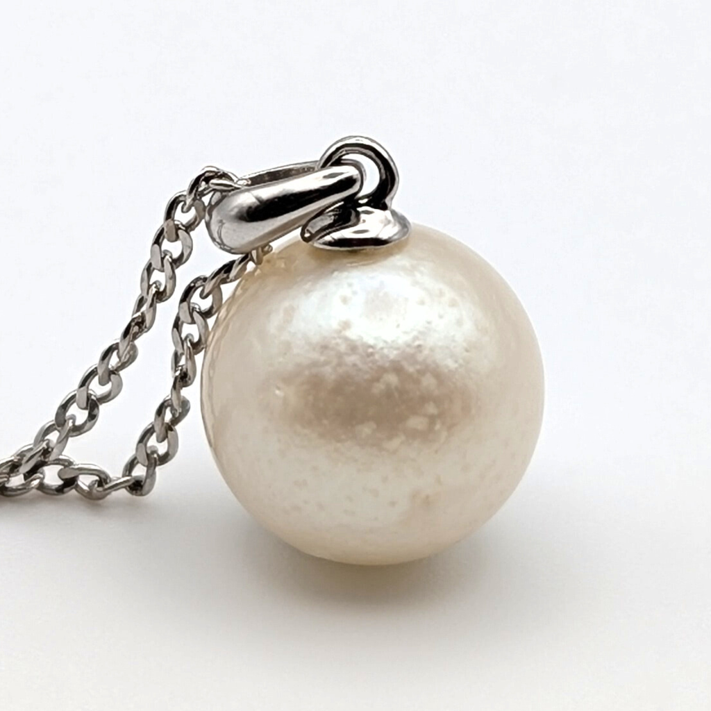 ASTRA 12mm Silver South Sea Pearl Pendant Necklace - view 5