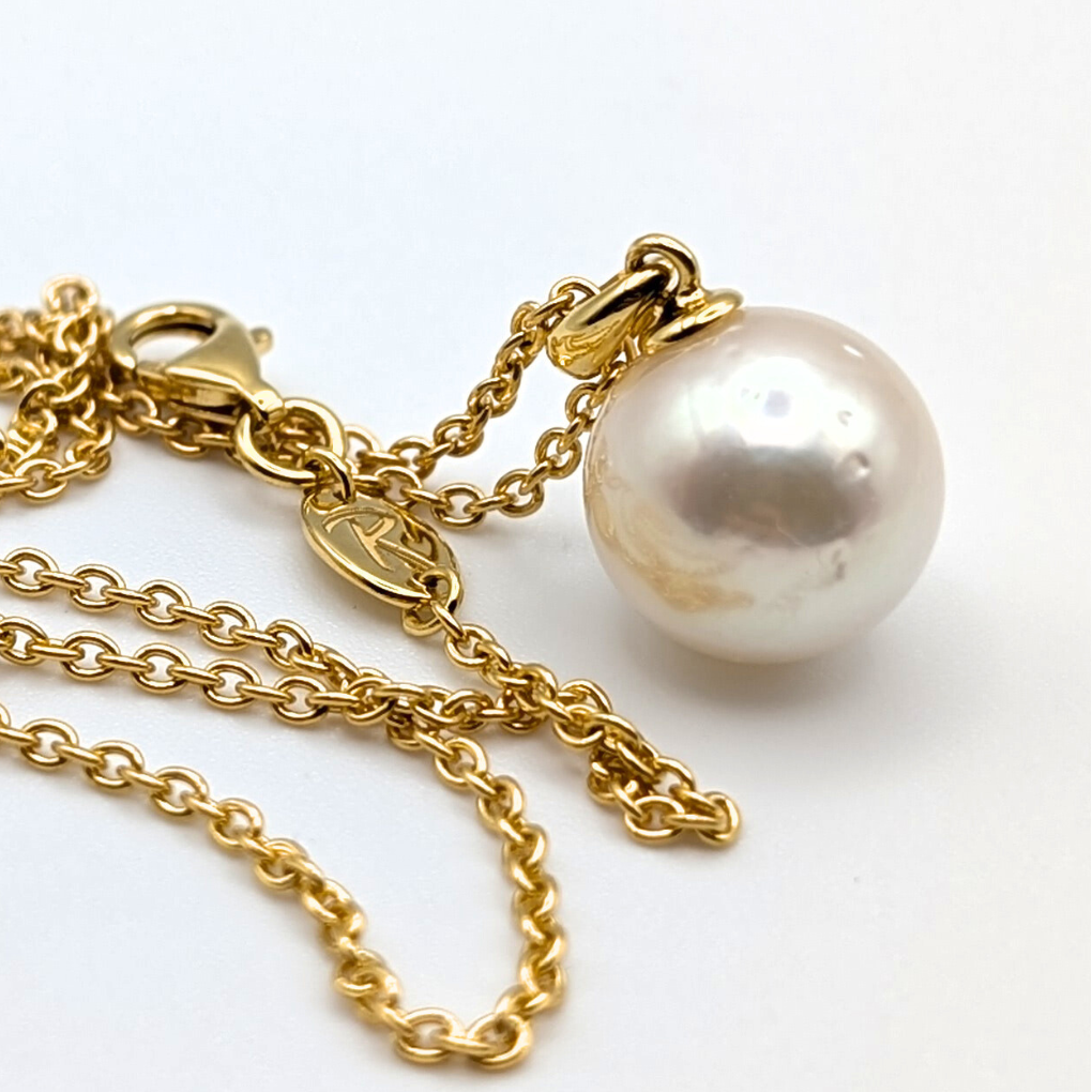 ELARA 12mm White South Sea Pearl Pendant Necklace