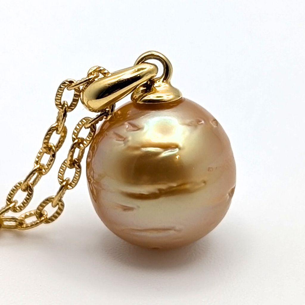 SOLARA 11mm Gold South Sea Pearl Pendant Necklace - view 5
