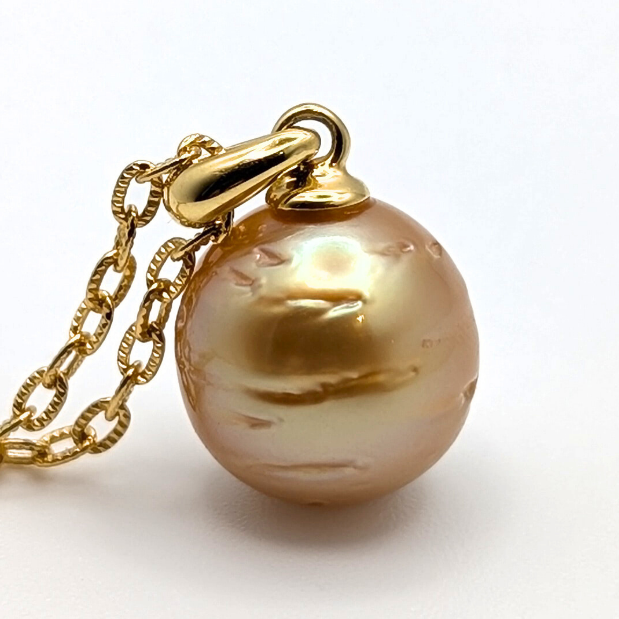 SOLARA 11mm Gold South Sea Pearl Pendant Necklace - view 5