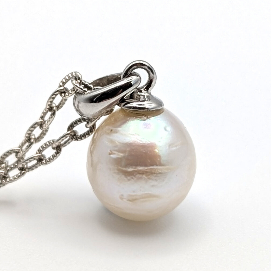 VELA 9mm White South Sea Pearl Pendant Necklace - view 5
