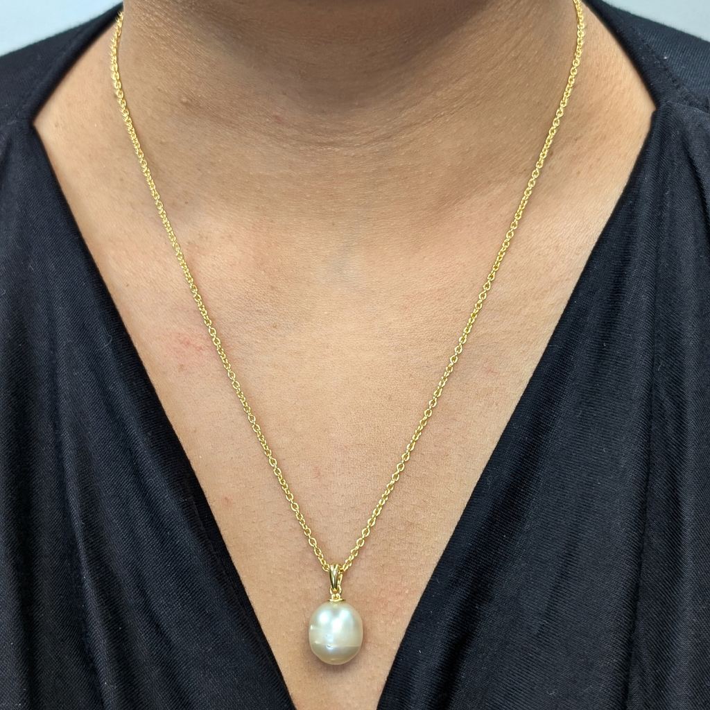 OPALINE Gold South Sea Pearl Pendant Necklace