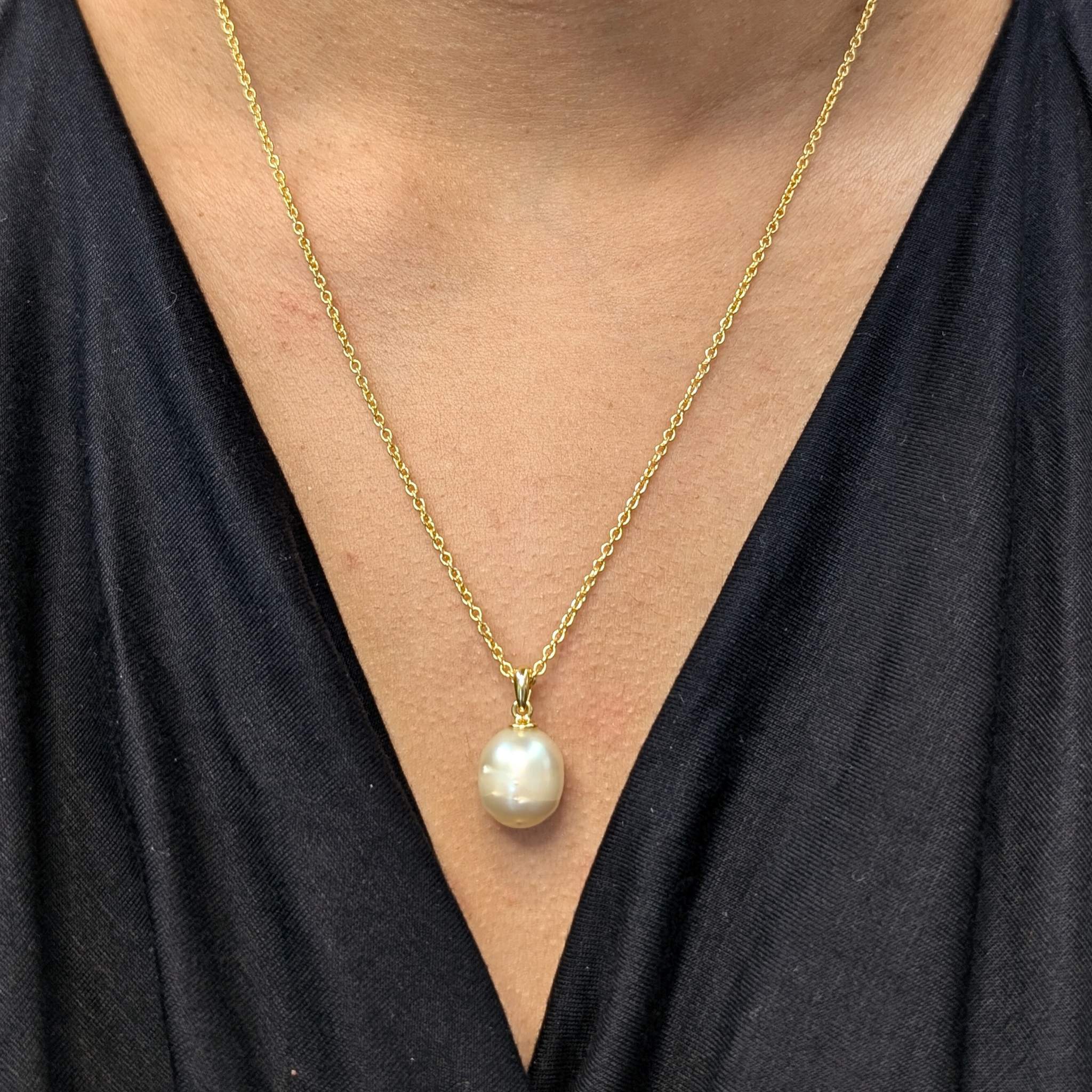 OPALINE Gold South Sea Pearl Pendant Necklace