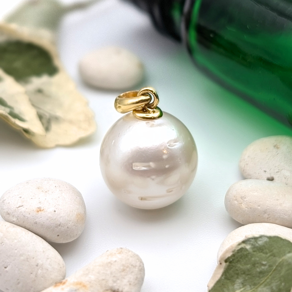 ROSALINE 12mm White South Sea Pearl Pendant Necklace - view 2