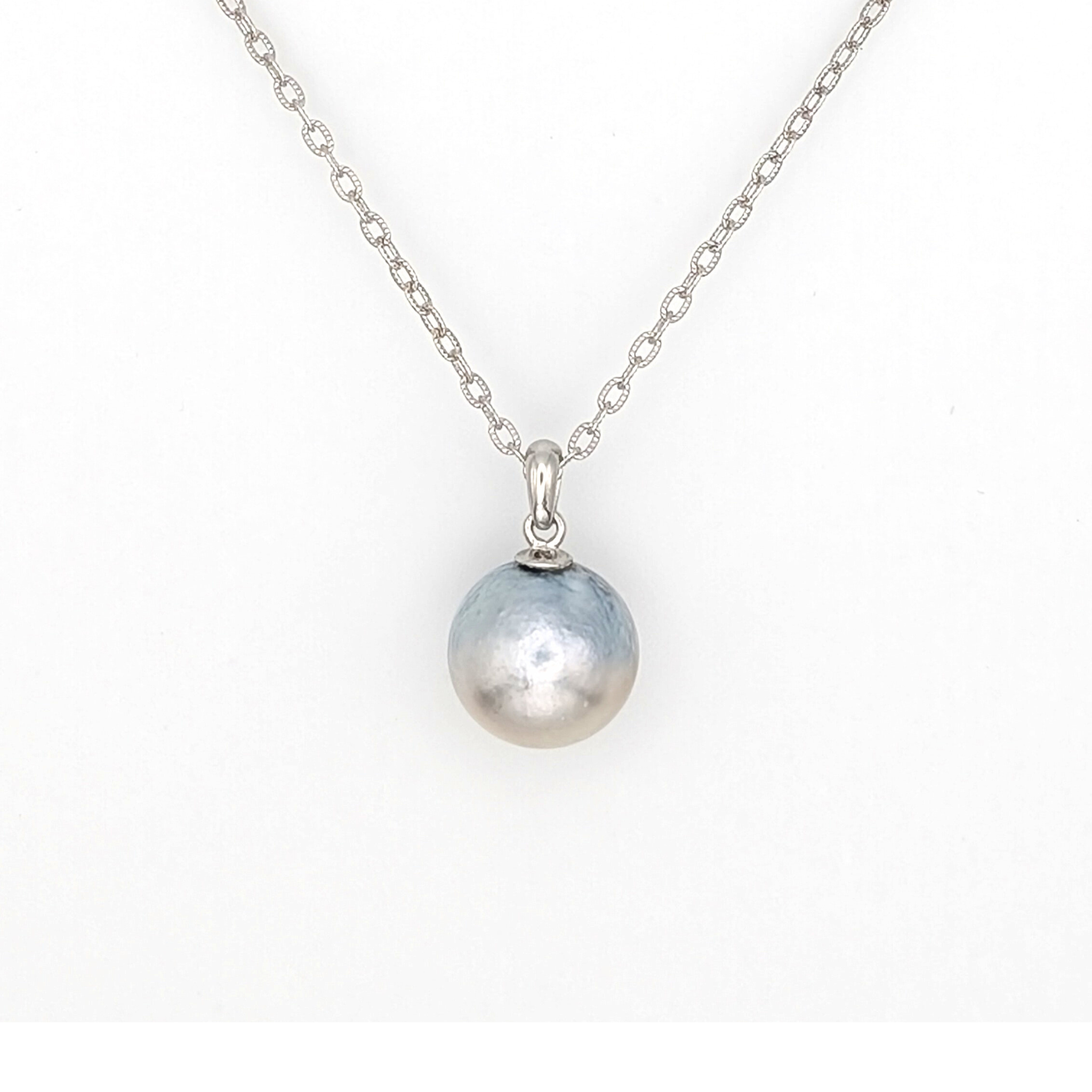 ECLIPSE Silver Blue South Sea Pearl Pendant Necklace