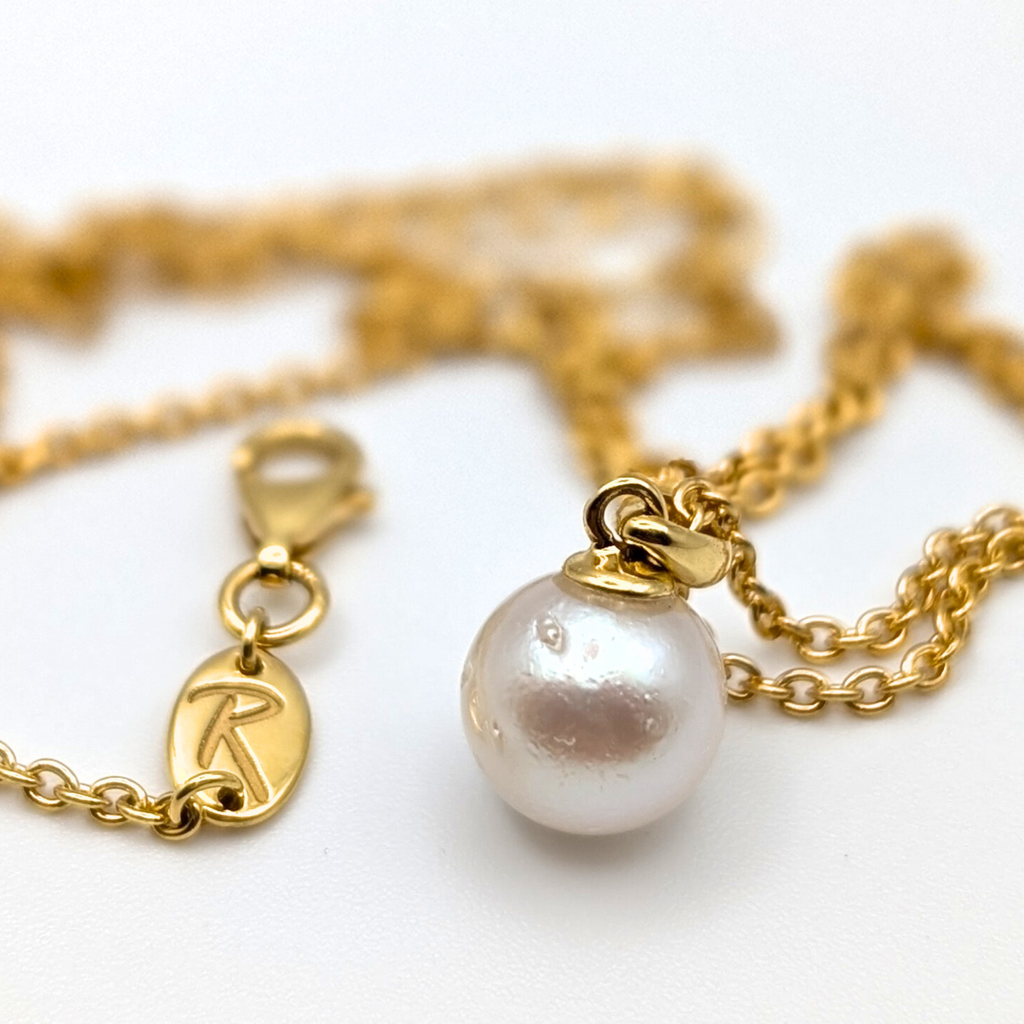 FLUSH 9mm White South Sea Pearl Pendant Necklace - view 3