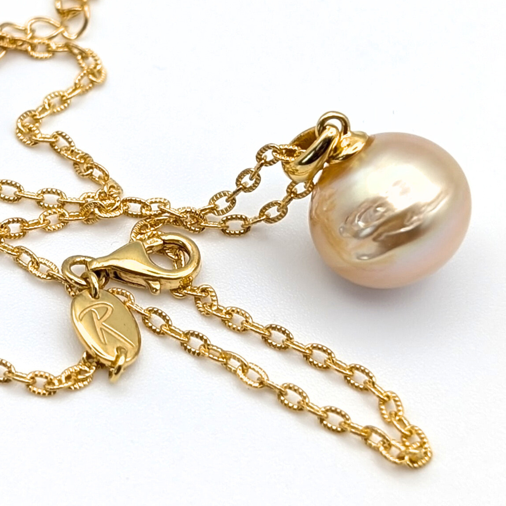 SAHARA 13mm Pale Gold South Sea Pearl Pendant Necklace - view 3